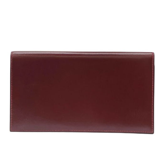 Hermes Bifold Card Case Pass Case Business Card Holder Billfold Box Calf