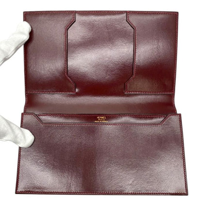 Hermes Bifold Card Case Pass Case Business Card Holder Billfold Box Calf