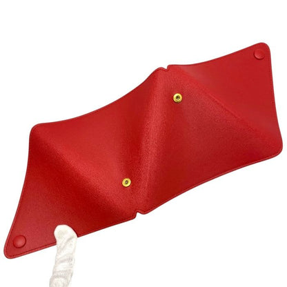 Bottega Veneta Triangle Pouch Coin Case Leather Red 651441 Bottega Veneta