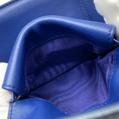 Prada Vitello Move Co Trifold Wallet Fold Wallet Leather Logo Gold Blue Bicolor