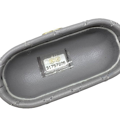 Chanel Airpods Case Airpods Case Matelasse Chain Charm Lambskin Coco Mark Grey