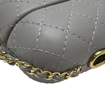 Chanel Airpods Case Airpods Case Matelasse Chain Charm Lambskin Coco Mark Grey