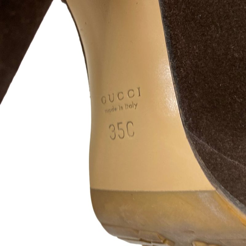 Gucci Short Boots 35 C Women 203013 Dark Brown Mouton