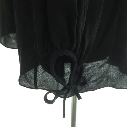 Hermes Scarf Tie Gathered Silk Blouse Long Sleeve Pullover 34 Black Nr - OS