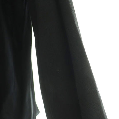 Hermes Scarf Tie Gathered Silk Blouse Long Sleeve Pullover 34 Black Nr - OS