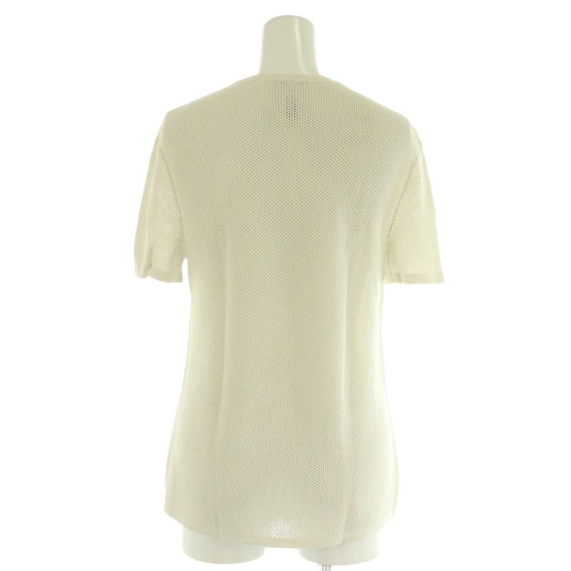 Chanel Coco Mark Mesh Short Sleeve Knit T-Shirt Cut and Sewn 34 White Nr - OS