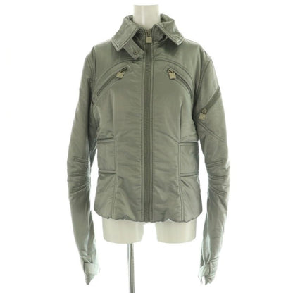 Chanel Sport Line Coco Mark Cotton Blouson Jacket Outerwear Zip Up 40 Silver