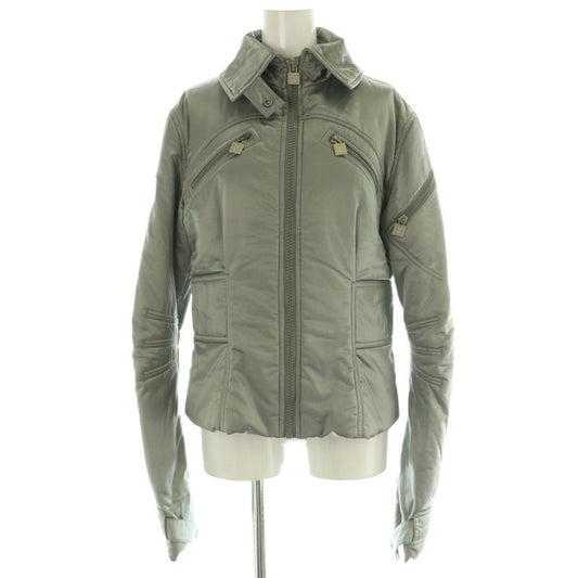 Chanel Sport Line Coco Mark Cotton Blouson Jacket Outerwear Zip Up 40 Silver