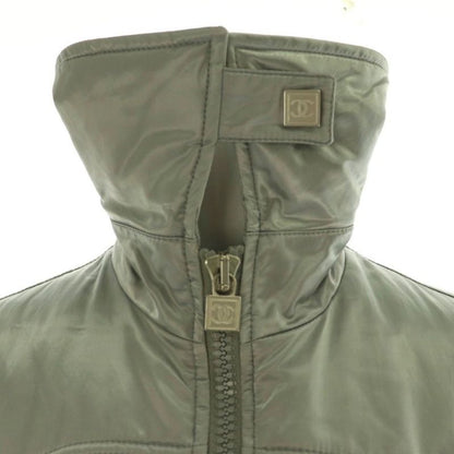 Chanel Sport Line Coco Mark Cotton Blouson Jacket Outerwear Zip Up 40 Silver