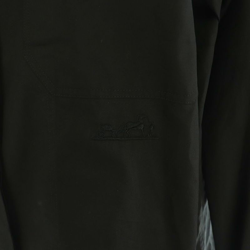 Hermes H5h0620dv 25 Years Draped Collar Shirt Blouse Long Sleeves Front Open