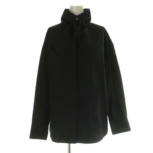 Hermes H5h0620dv 25 Years Draped Collar Shirt Blouse Long Sleeves Front Open