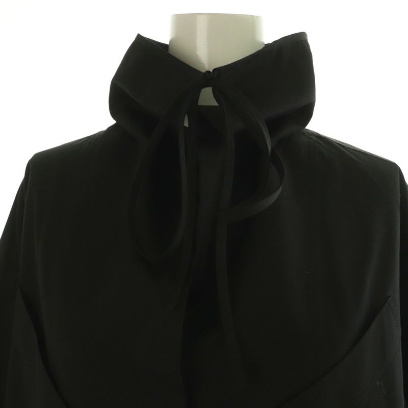 Hermes H5h0620dv 25 Years Draped Collar Shirt Blouse Long Sleeves Front Open