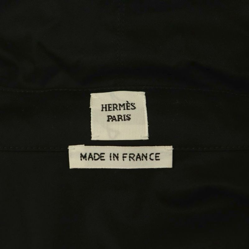 Hermes H5h0620dv 25 Years Draped Collar Shirt Blouse Long Sleeves Front Open