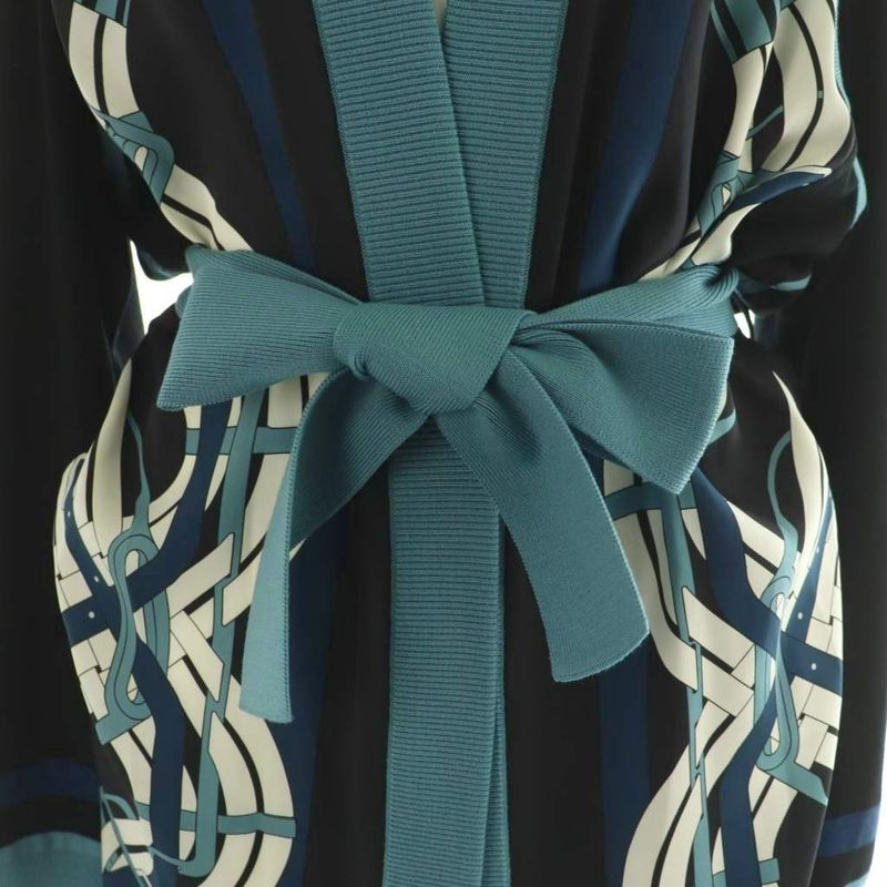 Hermes 24 Mors a Jouets Detoure Bridle Detoure Twill Raine Long Cardigan Long