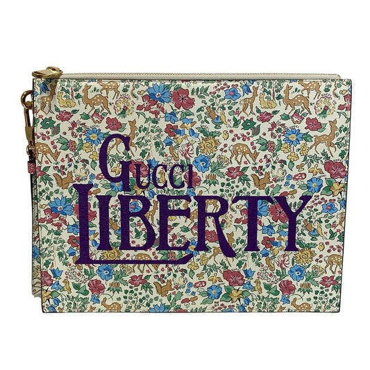 Gucci Clutch Bag 636252 White X Light Blue X Multi Liberty Collaboration
