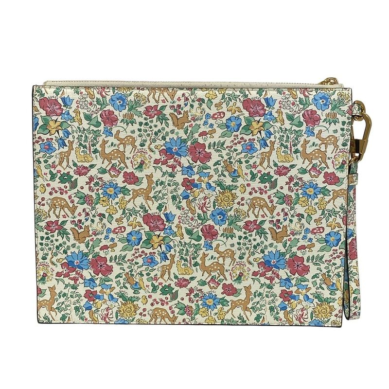 Gucci Clutch Bag 636252 White X Light Blue X Multi Liberty Collaboration