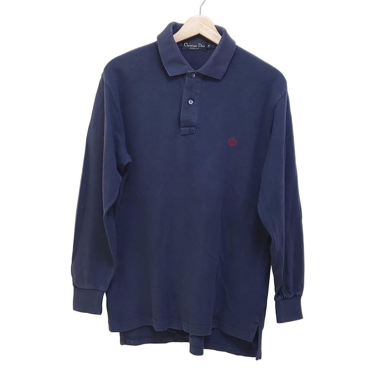 Christian Dior Monsieur Long Sleeve Polo Shirt Size M Men's Navy