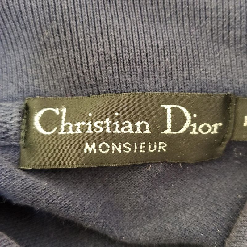 Christian Dior Monsieur Long Sleeve Polo Shirt Size M Men's Navy
