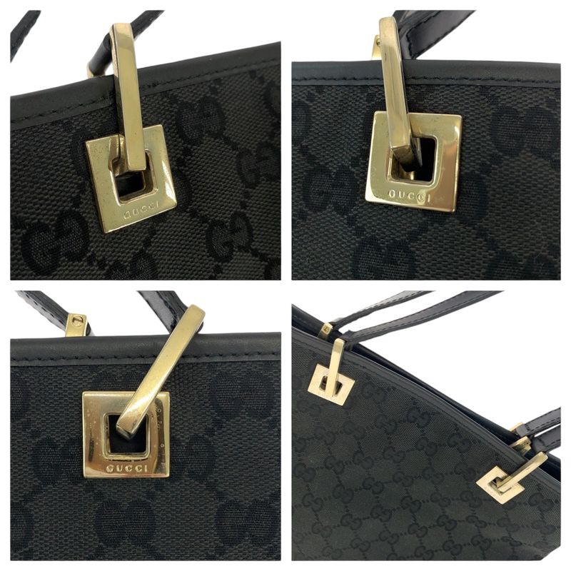 Gucci Black Gold Hardware GG Canvas 002 1099 Tote Bag Shoulder Bag Women 506381