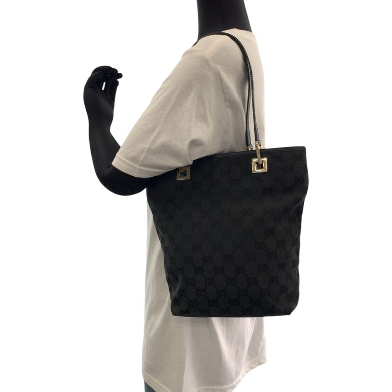 Gucci Black Gold Hardware GG Canvas 002 1099 Tote Bag Shoulder Bag Women 506381