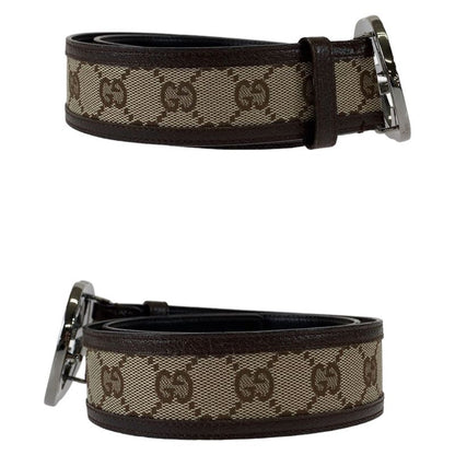 Gucci Interlocking 75cm (29.53in) 30" Unisex Brown Silver Hardware GG Canvas