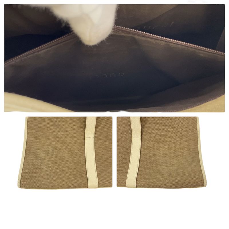 Gucci Jackie Beige White Silver Hardware Canvas 002 1067 Shoulder Bag Handbag