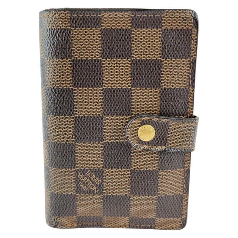 Louis Vuitton Damier Ebène Portefeuille Viennois Brown Gold Hardware PVC N61674