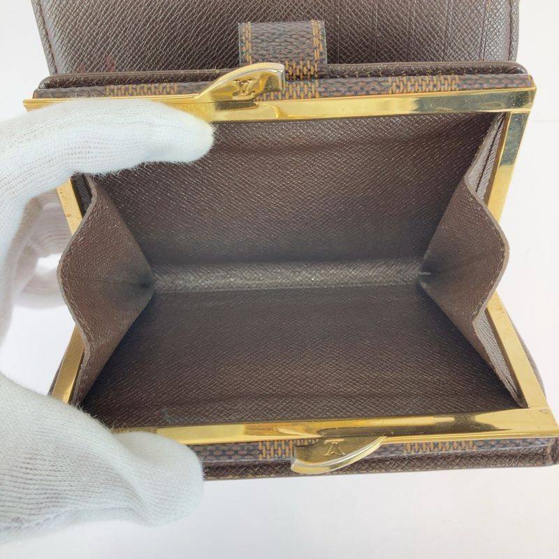 Louis Vuitton Damier Ebène Portefeuille Viennois Brown Gold Hardware PVC N61674