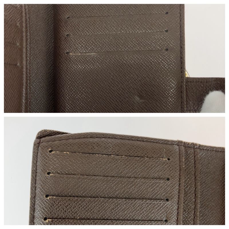 Louis Vuitton Damier Ebène Portefeuille Viennois Brown Gold Hardware PVC N61674