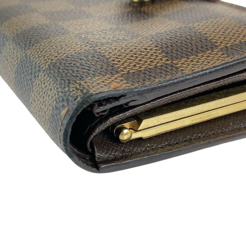 Louis Vuitton Damier Ebène Portefeuille Viennois Brown Gold Hardware PVC N61674