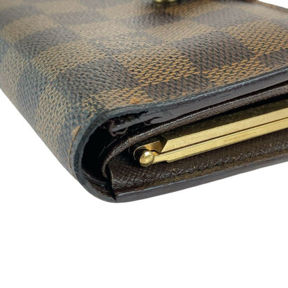 Louis Vuitton Damier Ebène Portefeuille Viennois Brown Gold Hardware PVC N61674