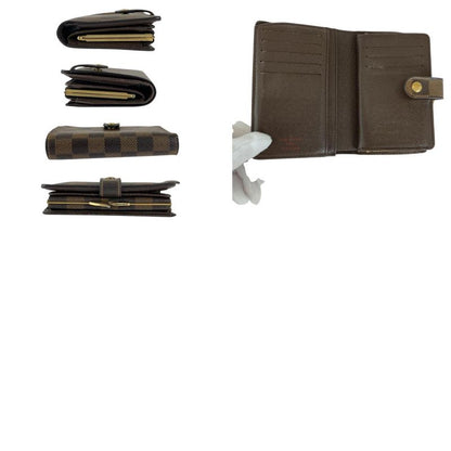 Louis Vuitton Damier Ebène Portefeuille Viennois Brown Gold Hardware PVC N61674