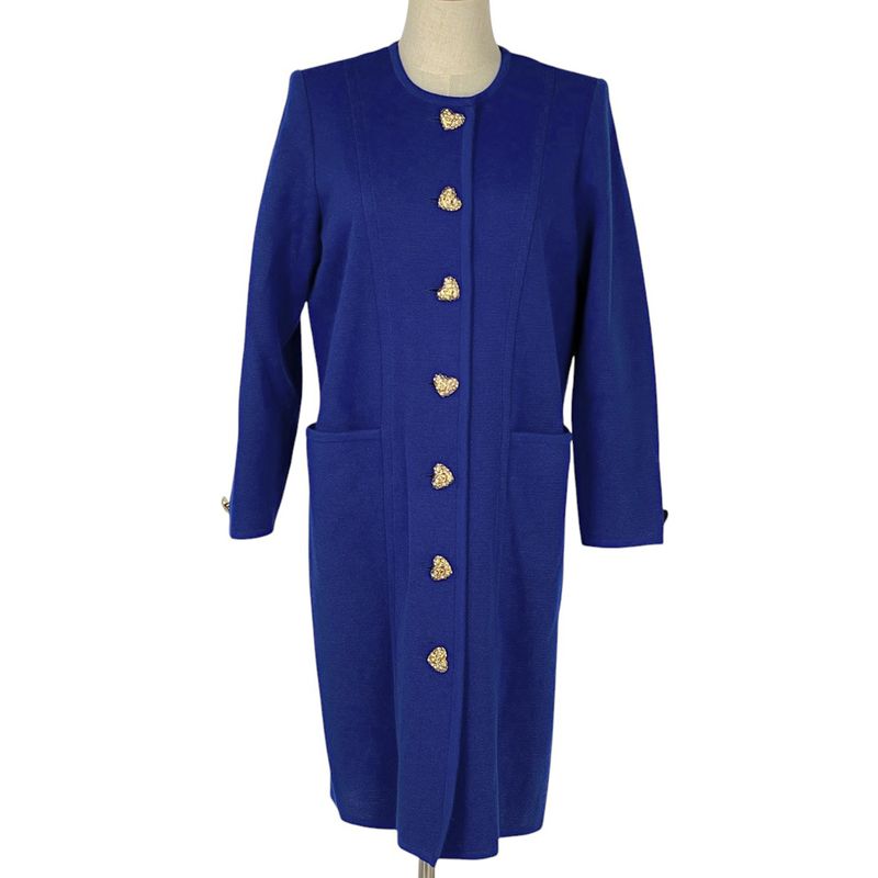 Yves Saint Laurent Knit Long Cardigan Gown Heart YSL Tops