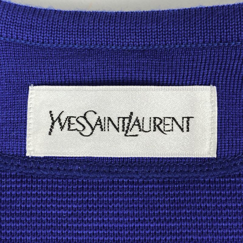 Yves Saint Laurent Knit Long Cardigan Gown Heart YSL Tops
