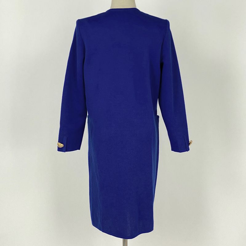 Yves Saint Laurent Knit Long Cardigan Gown Heart YSL Tops