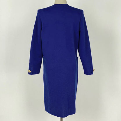Yves Saint Laurent Knit Long Cardigan Gown Heart YSL Tops