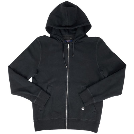 Louis Vuitton Logo Zip Up Hoodie LV Top Hoodie Cotton Nylon Black Men's