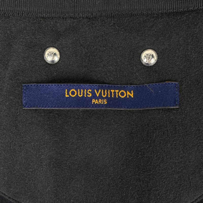 Louis Vuitton Logo Zip Up Hoodie LV Top Hoodie Cotton Nylon Black Men's