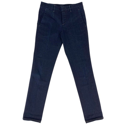 Prada Logo Denim Pants Tight Fit Bottoms Denim Pants Cotton Elastane Indigo