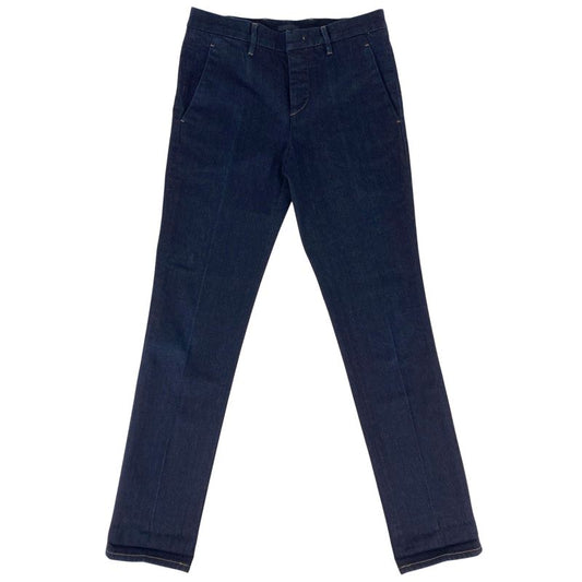 Prada Logo Denim Pants Tight Fit Bottoms Denim Pants Cotton Elastane Indigo