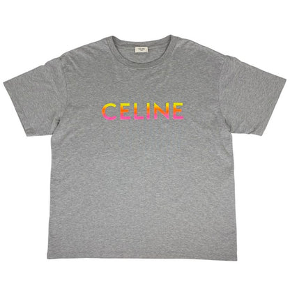 Celine Logo Print Short Sleeve T-Shirt Gradient Tops Short Sleeve T-Shirt