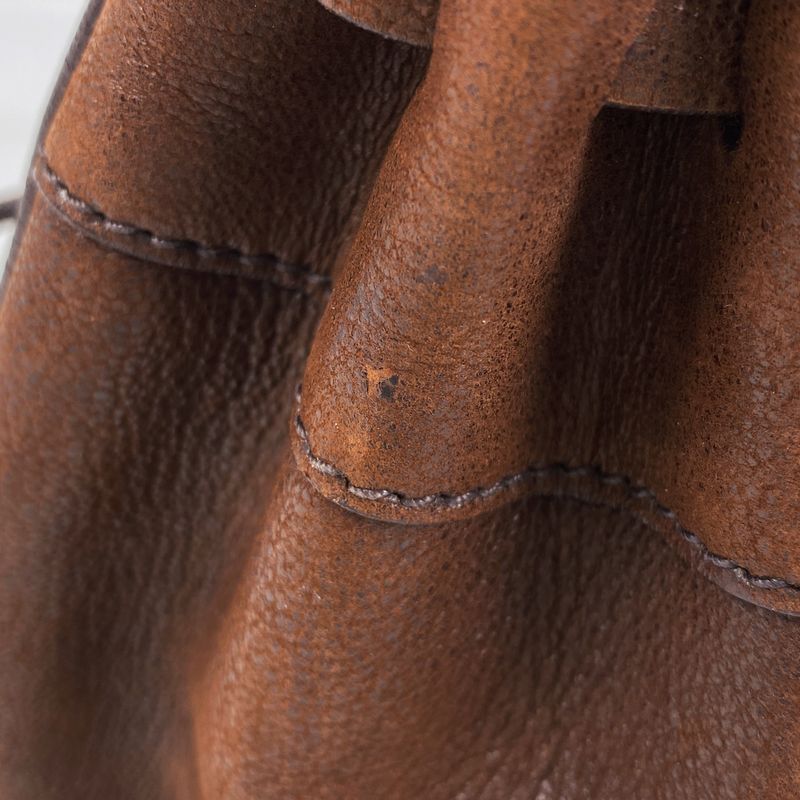 Prada Logo Handbag Shoulder Bag Handbag Leather Brown Women