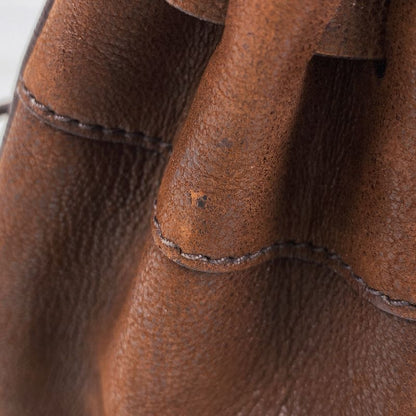 Prada Logo Handbag Shoulder Bag Handbag Leather Brown Women