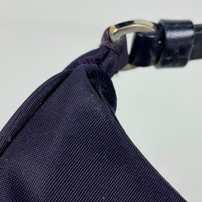 Prada Logo Plate Shoulder Bag Mini Pouch One Shoulder Handbag Nylon Purple Women