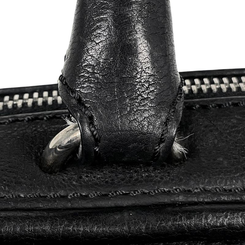 Chanel Coco Mark Handbag Mini Boston Handbag Leather Black Women