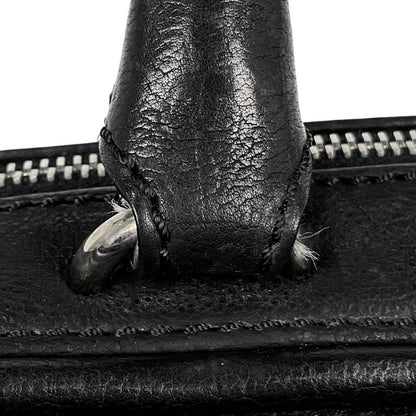 Chanel Coco Mark Handbag Mini Boston Handbag Leather Black Women