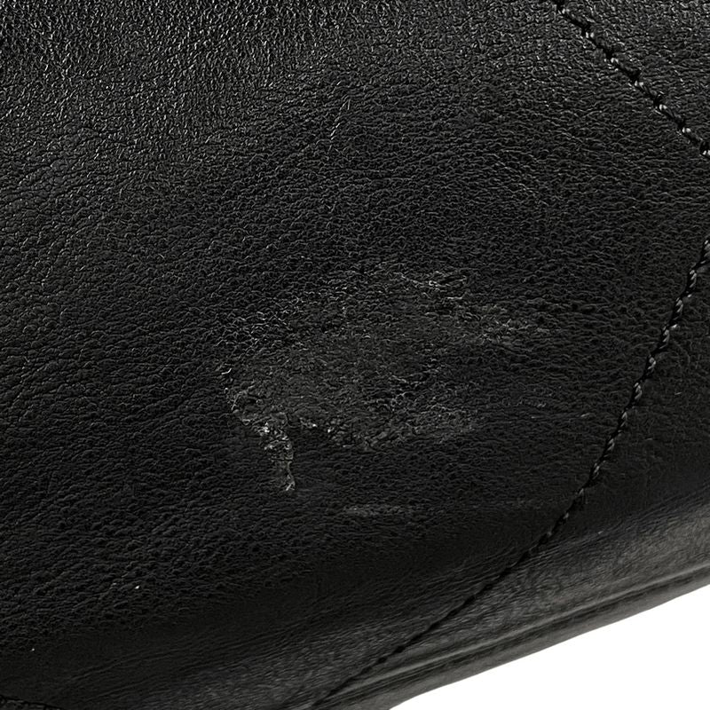 Chanel Coco Mark Handbag Mini Boston Handbag Leather Black Women