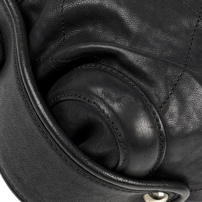 Chanel Coco Mark Handbag Mini Boston Handbag Leather Black Women