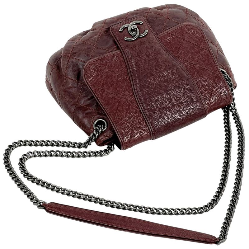 Chanel Coco Mark Chain Shoulder Bag Crossbody Wild Stitch Shoulder Bag Leather