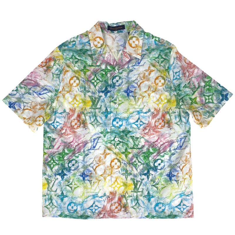 Louis Vuitton Pastel Monogram Short Sleeve Shirt Logo LV Tops Short Sleeve